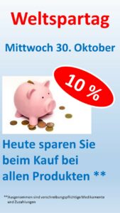 Weltspartag in der Apotheke Rusche