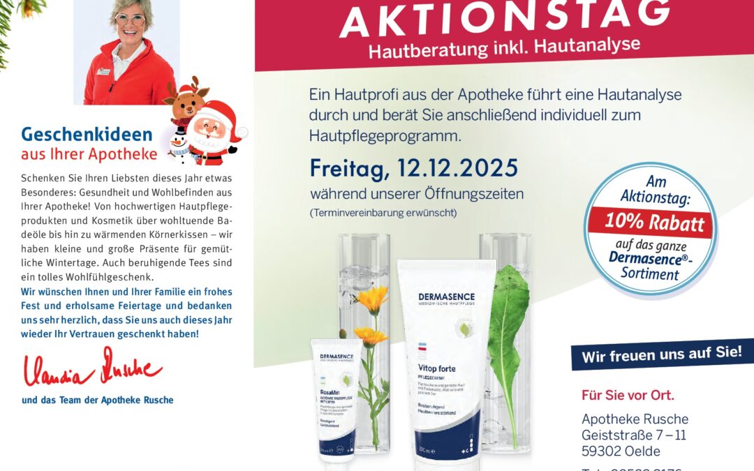 Aktionstag bei der Apotheke Rusche – Individuelle Hautberatung inkl. Hautanalyse